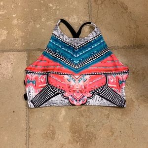 Halter sports bra with a strapy back  NWOT